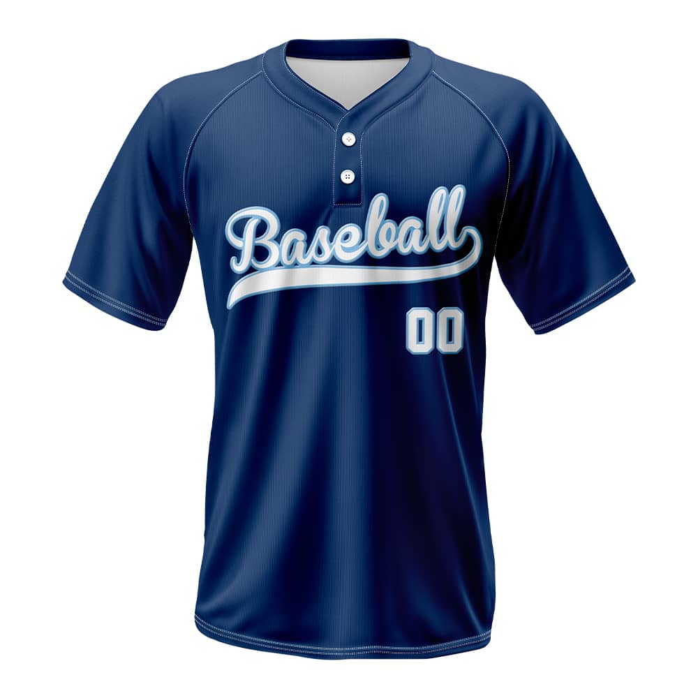 ST Patrick's Blue Custom Two-Button Baseball Jersey