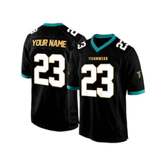 Custom Black White-Gold Authentic Football Jersey