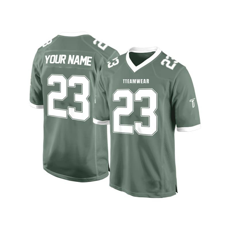 Custom Sage-White Authentic Football Jersey