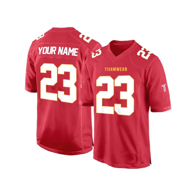 Custom Red-White Authentic Football Jersey