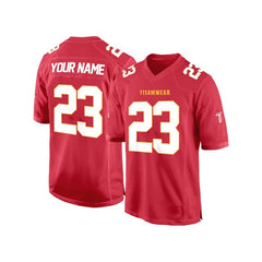 Custom Red-White Authentic Football Jersey