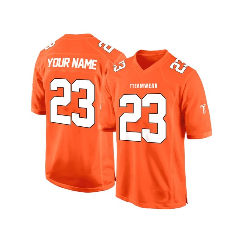 Custom Tangerine-White Authentic Football Jersey