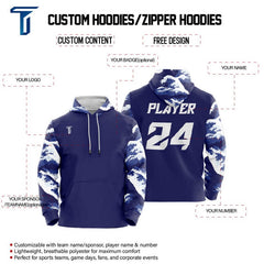 Custom Waves Loose-Fit Pullover Hoodie Sweatshirt