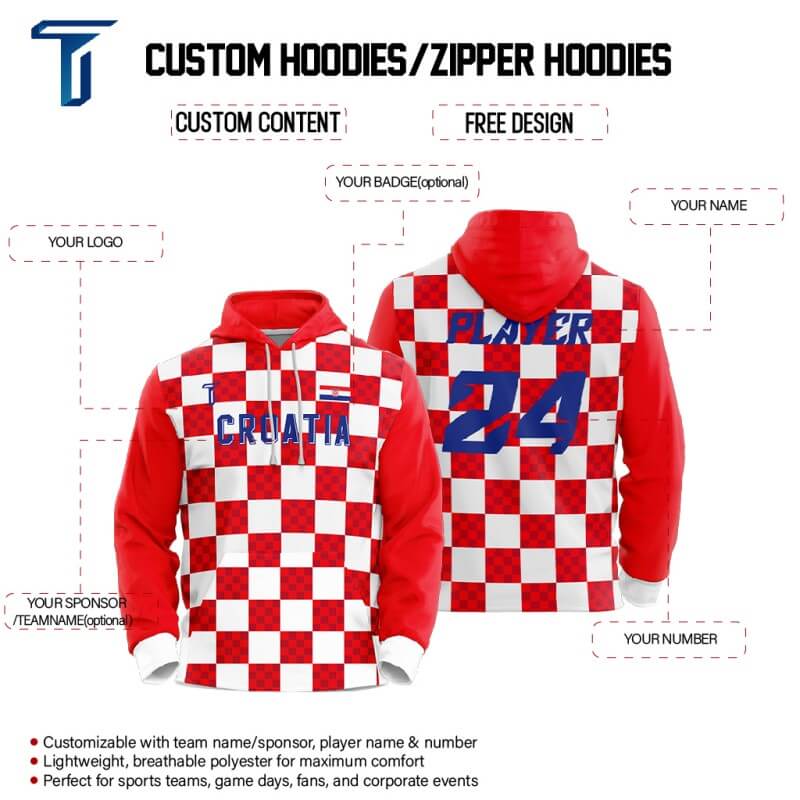 Custom Checkerboard Loose-Fit Pullover Hoodie Sweatshirt