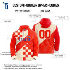Custom Checkered Leaves Loose-Fit Pullover Hoodie Sweatshirt