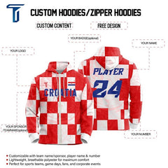 Custom Checkerboard Tiger Loose Fit Zipper Cardigan Hoodie Sweatshirt