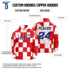 Custom Checkerboard Tiger Loose-Fit Pullover Hoodie Sweatshirt
