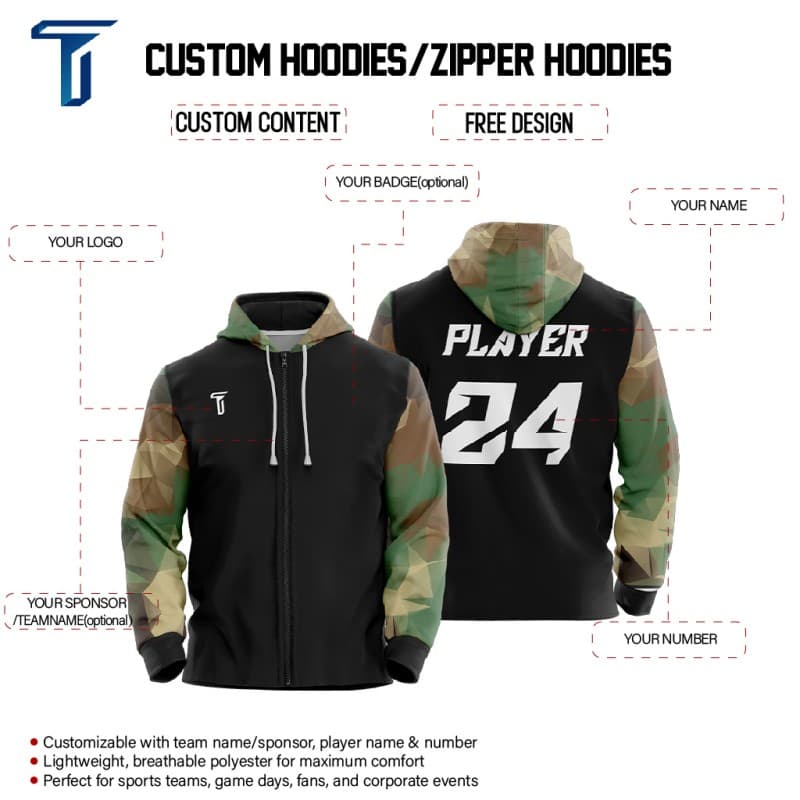 Custom Army Loose Fit Zipper Cardigan Hoodie Sweatshirt