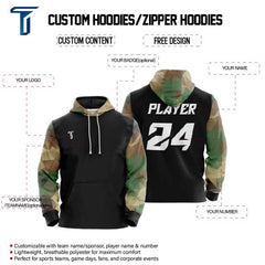 Custom Army Loose-Fit Pullover Hoodie Sweatshirt