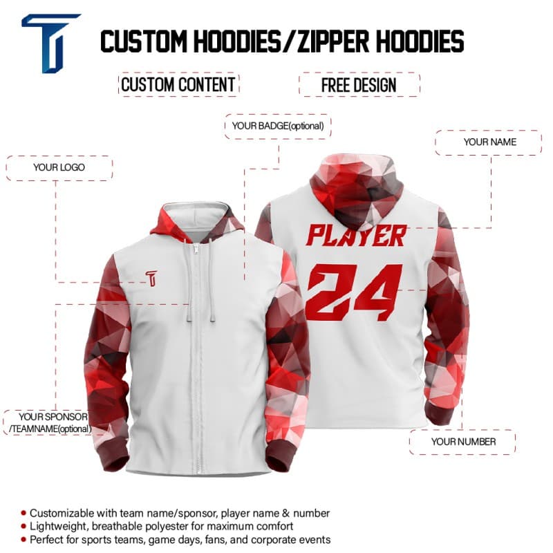 Custom Ruby Loose Fit Zipper Cardigan Hoodie Sweatshirt