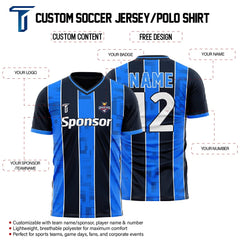 Custom Team Harbor Stripe Adult Youth Soccer Jersey