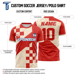 Checkered Leaves Custom Team Soccer Jersey
