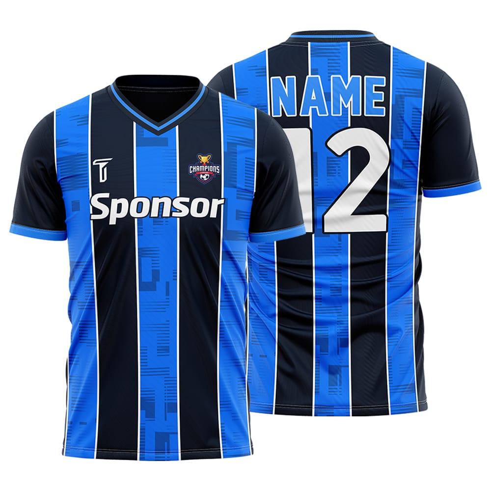 Custom Team Harbor Stripe Adult Youth Soccer Jersey