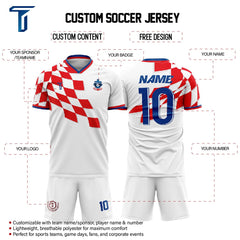 Checkered Custom Team Soccer Jersey Uniform Set