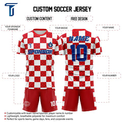 Checkerboard Custom Team Soccer Jersey Uniform Set