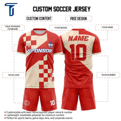 Checkered Leaves Custom Team Soccer Jersey Uniform Set