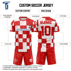 Checkerboard Tiger Custom Team Soccer Jersey Uniform Set