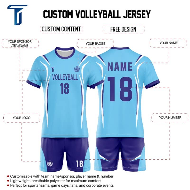 Custom Force Men's Volleyball Jersey Set