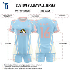 Custom Sapphire Women's Volleyball Jersey Set