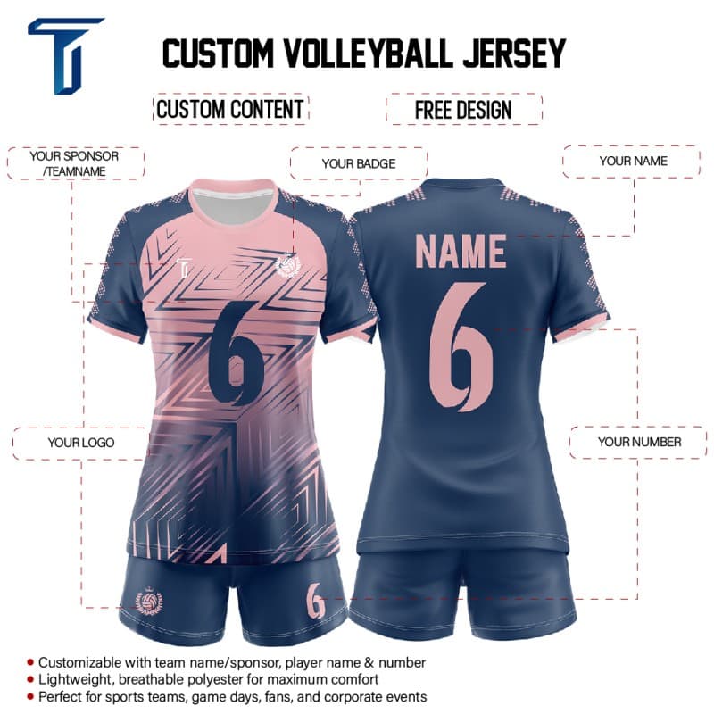 Custom Sting Women's Volleyball Jersey Set