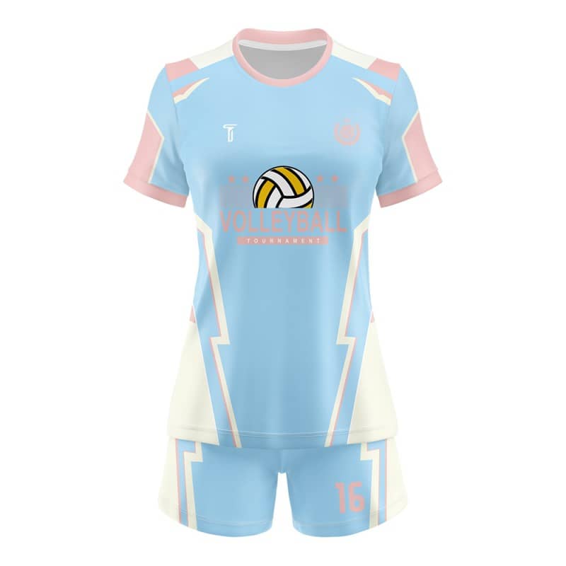 Custom Sapphire Women's Volleyball Jersey Set