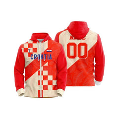 Custom Checkered Leaves Loose Fit Zipper Cardigan Hoodie Sweatshirt