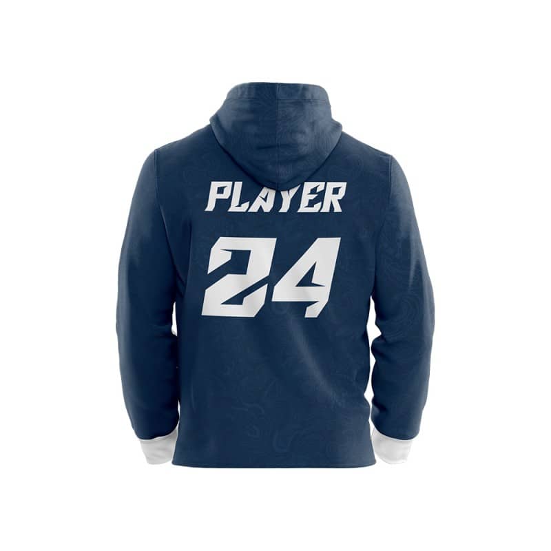 Custom Blue Leaves Loose Fit Zipper Cardigan Hoodie Sweatshirt