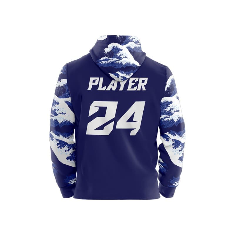 Custom Waves Loose Fit Zipper Cardigan Hoodie Sweatshirt