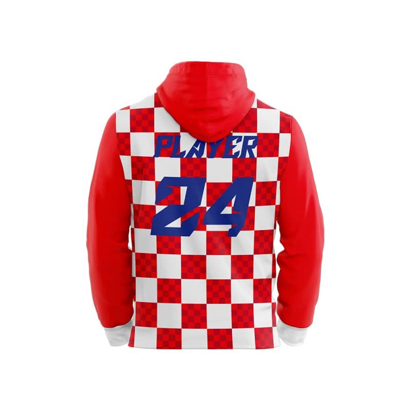 Custom Checkerboard Loose Fit Zipper Cardigan Hoodie Sweatshirt