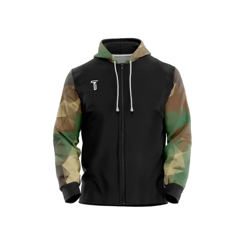 Custom Army Loose Fit Zipper Cardigan Hoodie Sweatshirt
