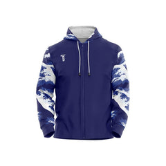 Custom Waves Loose Fit Zipper Cardigan Hoodie Sweatshirt