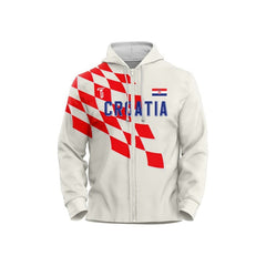 Custom Croatia Loose Fit Zipper Cardigan Hoodie Sweatshirt