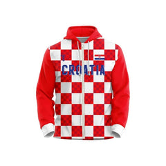 Custom Checkerboard Loose Fit Zipper Cardigan Hoodie Sweatshirt