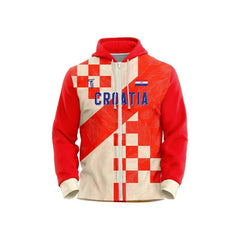Custom Checkered Leaves Loose Fit Zipper Cardigan Hoodie Sweatshirt