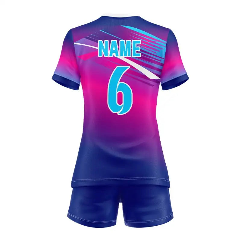 Custom Violet Gradient Women's Volleyball Jersey Set