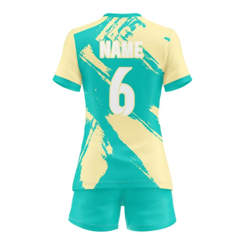 Custom Green Strokes Women's Volleyball Jersey Set