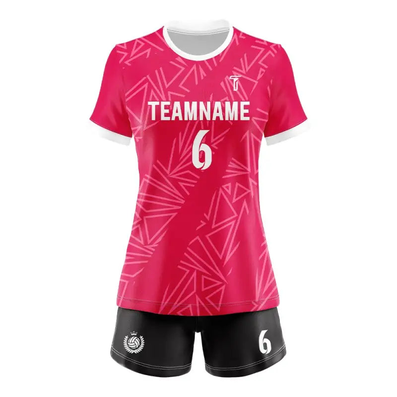 Custom Rose Radial Women's Volleyball Jersey Set